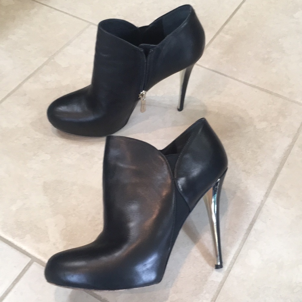 Marciano black platform heel booties